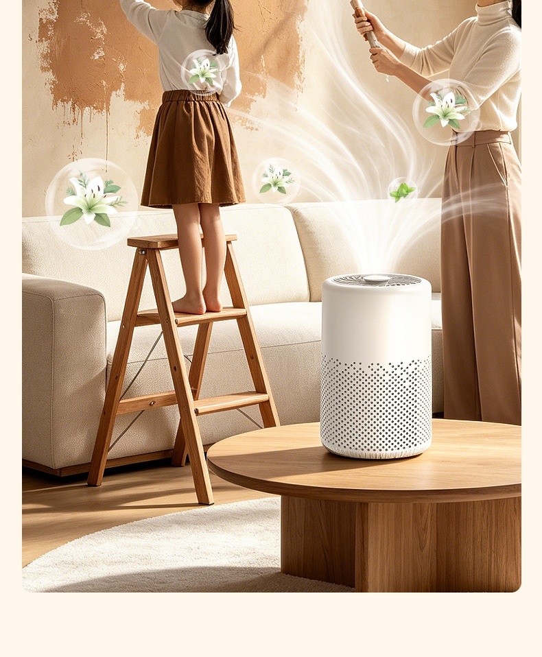 Smart Air Purifier with Multi-Layer Filtration, Odor & Formaldehyde Removal, Built-in Aromatherapy, Quiet Operation Air Cleaner for Home & Office