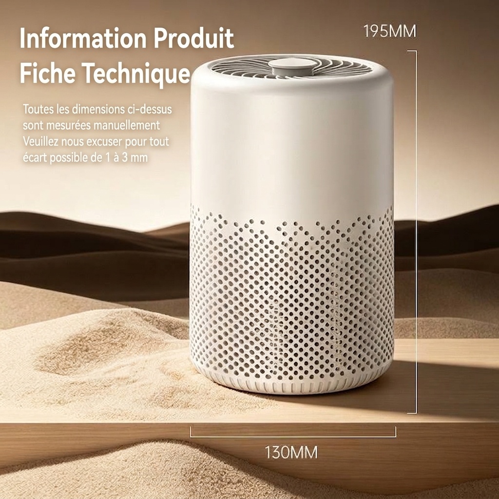 Purificateur d'air intelligent avec filtration multicouche, élimination des odeurs et du formaldéhyde, aromathérapie intégrée, fonctionnement silencieux, pour la maison et le bureau