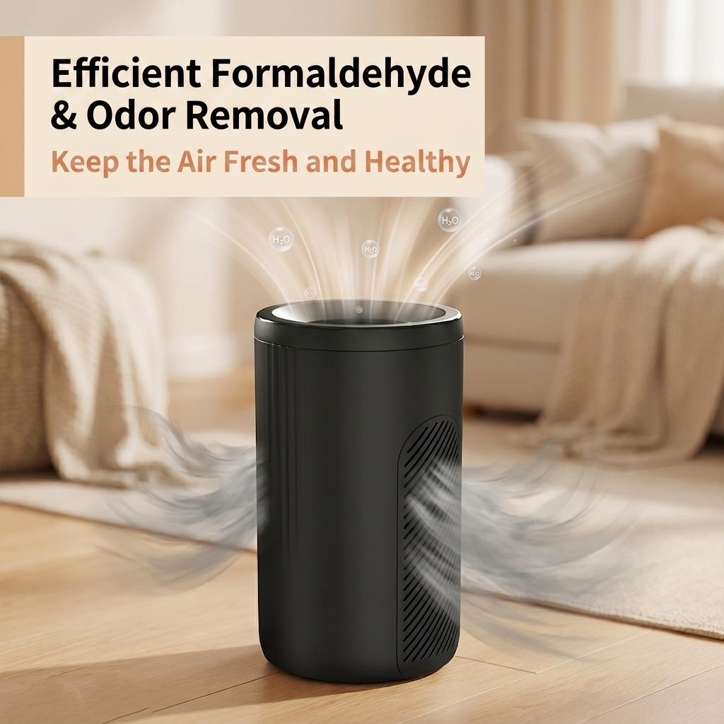 Compact Air Purifier with Micron-Level Filtration & Activated Carbon, 360° Air Supply, Blue Light Purification, Plug-and-Play Air Cleaner for Home & Office