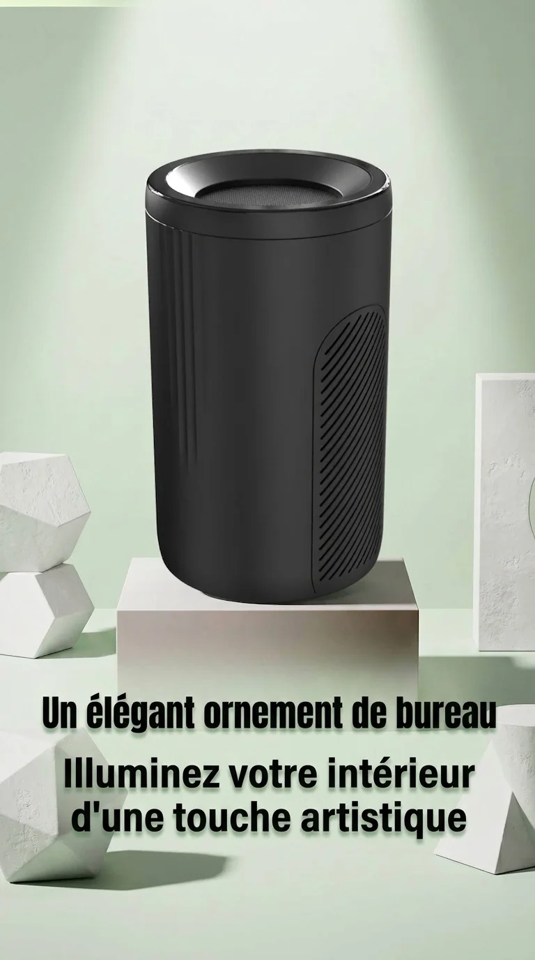 Purificateur d'air compact avec filtration micronique et charbon actif, diffusion d'air à 360°, purification par lumière bleue, purificateur d'air prêt à l'emploi pour la maison et le bureau