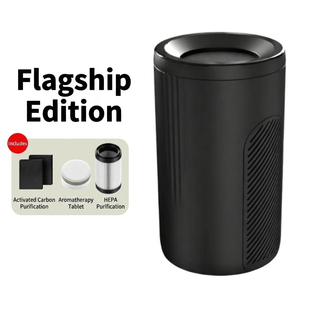 Compact Air Purifier with Micron-Level Filtration & Activated Carbon, 360° Air Supply, Blue Light Purification, Plug-and-Play Air Cleaner for Home & Office