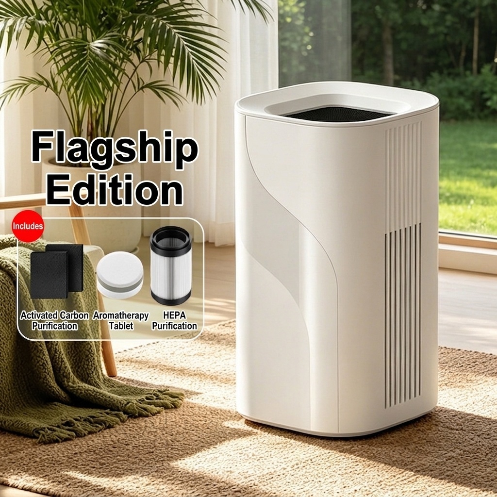 Tragbarer Luftreiniger mit leistungsstarkem HEPA-Filter und integriertem Duftdiffusor, leiser Betrieb für ungestörten Schlaf, USB-C-Anschluss für verbesserte Luftqualität