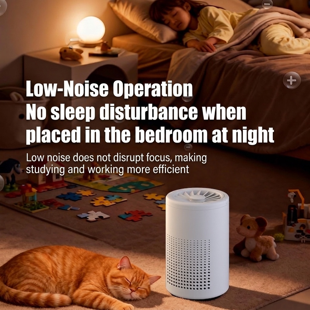 Portable Air Purifier with Multi-Layer HEPA Filtration & Negative Ion Technology, Quiet Operation, Type-C Powered Air Cleaner for Odors & Pollutants