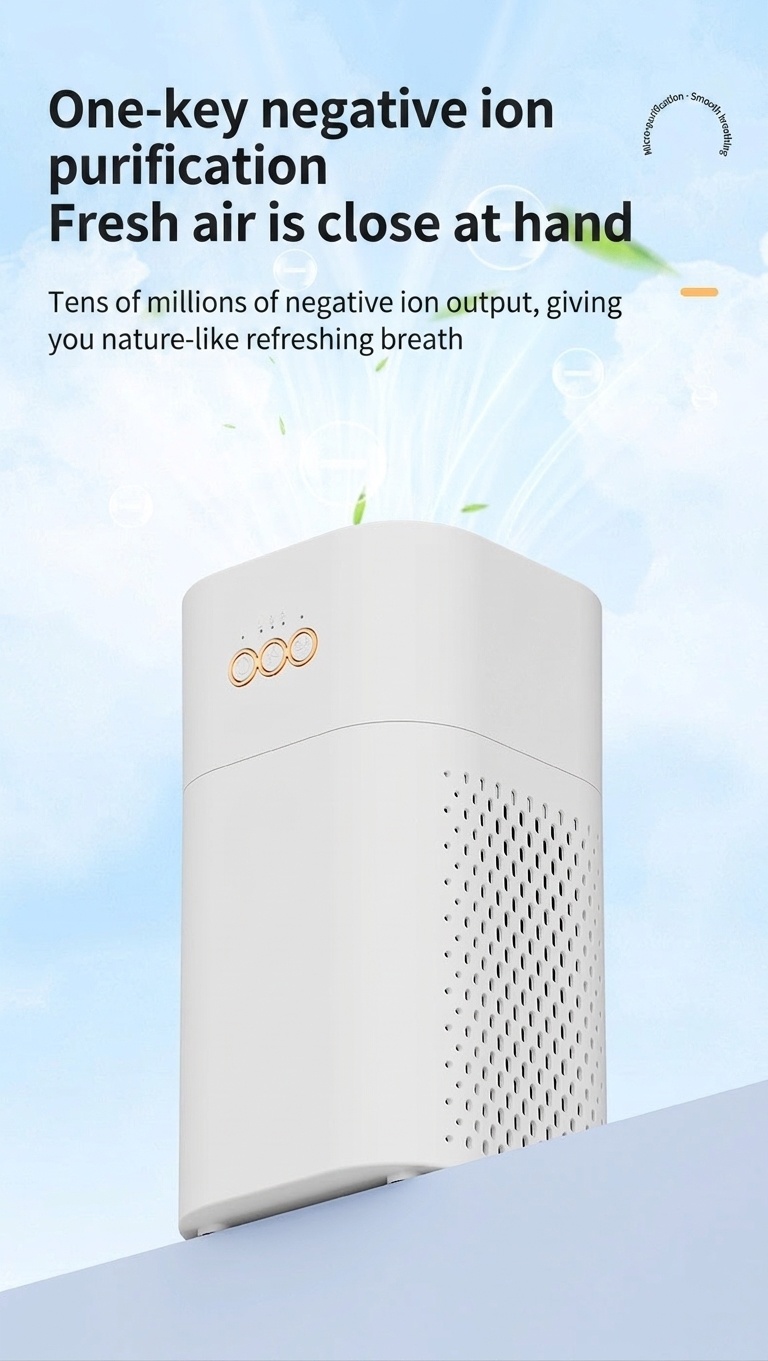 Portable HEPA Air Purifier with Activated Carbon, Blue Light Ionizer & Aromatherapy Tank, 2-Speed, Quiet Night Mode, USB-C Powered Air Cleaner