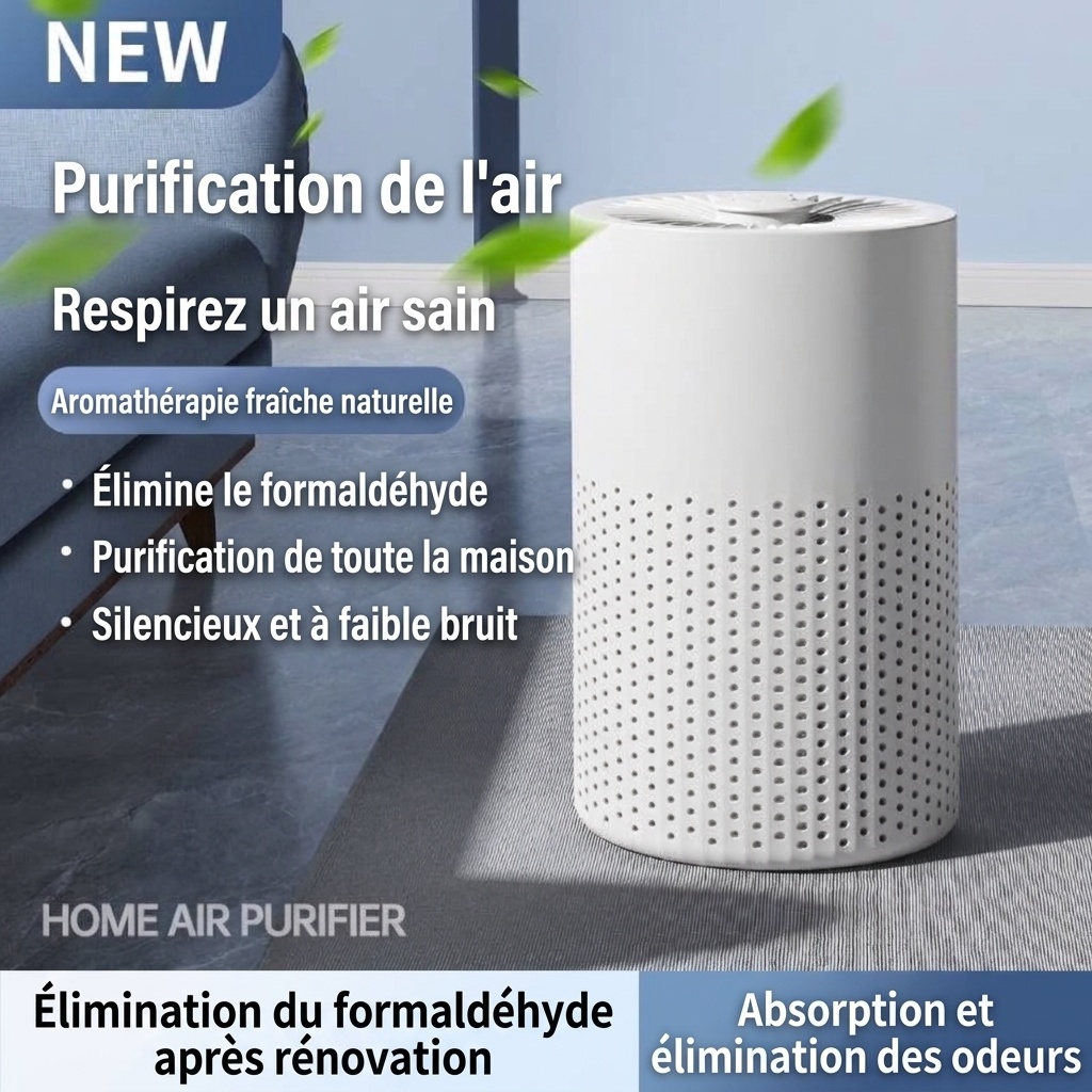 Purificateur d'air intelligent HEPA pour la maison jusqu'à 180 m², filtration multicouche pour les COV, les allergènes et les odeurs, fonctionnement silencieux avec commandes intelligentes