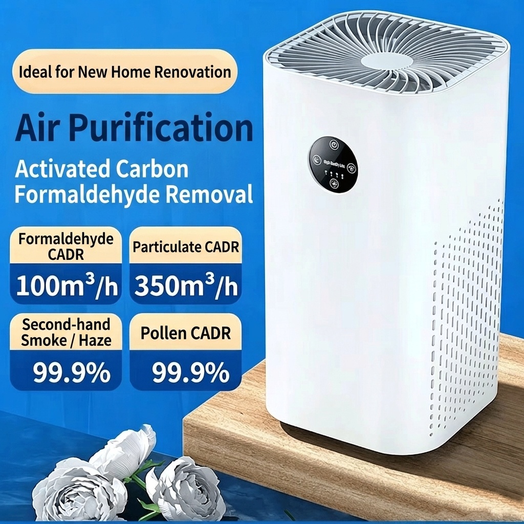 Smart HEPA Air Purifier with Negative Ion Technology, High-Efficiency Filtration for Formaldehyde, Allergens & Odors, Quiet Operation with Remote Control