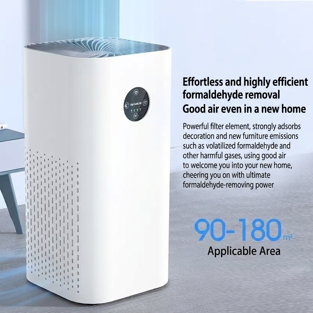 Smart HEPA Air Purifier with Negative Ion Technology, High-Efficiency Filtration for Formaldehyde, Allergens & Odors, Quiet Operation with Remote Control