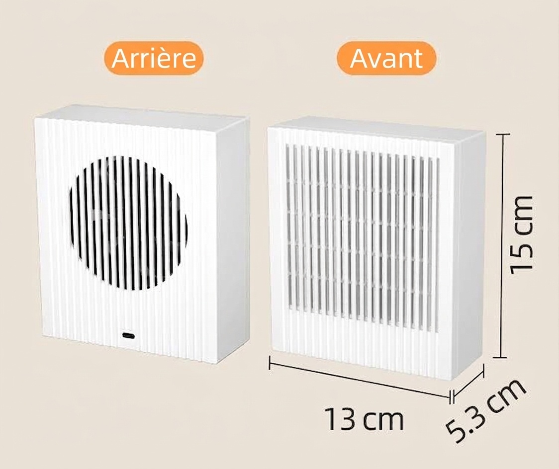 Purificateur d'air compact HEPA et charbon actif avec purification par ions négatifs, fonctionnement silencieux, faible consommation de 5 W, éliminateur d'odeurs USB Type-C