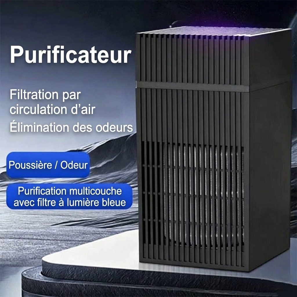 Humidificateur 4 L sans brume avec purification avancée aux ions négatifs, diffuseur d'aromathérapie intégré, évaporation naturelle silencieuse, commandes tactiles et alimentation USB