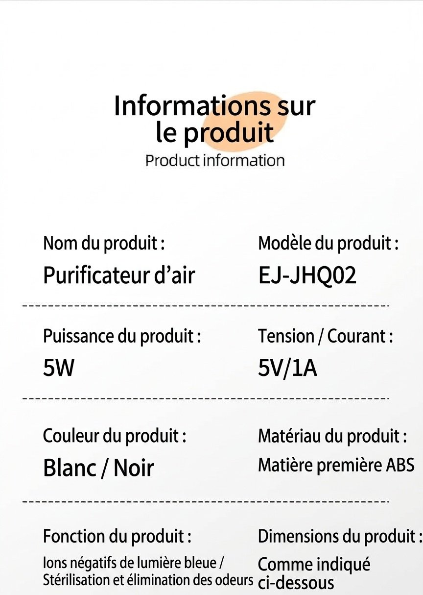Humidificateur 4 L sans brume avec purification avancée aux ions négatifs, diffuseur d'aromathérapie intégré, évaporation naturelle silencieuse, commandes tactiles et alimentation USB