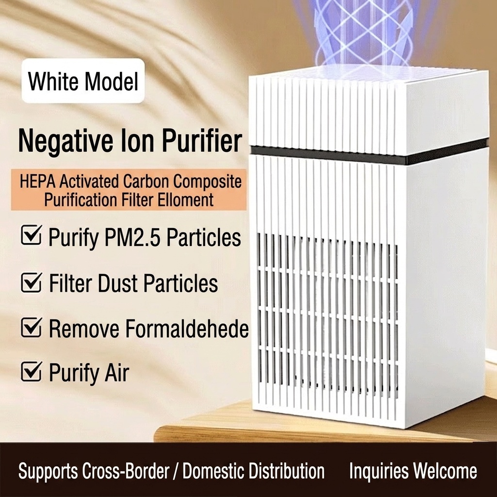 4L Mist-Free Humidifier with Advanced Negative Ion Purification, Built-in Aromatherapy Box, Quiet Natural Evaporation, Touch Controls & USB Power