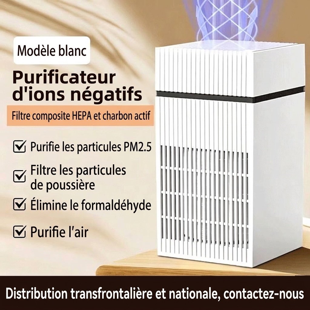 Humidificateur 4 L sans brume avec purification avancée aux ions négatifs, diffuseur d'aromathérapie intégré, évaporation naturelle silencieuse, commandes tactiles et alimentation USB