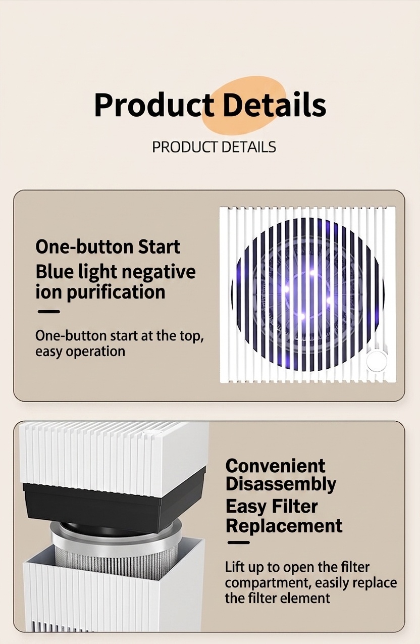 4L Mist-Free Humidifier with Advanced Negative Ion Purification, Built-in Aromatherapy Box, Quiet Natural Evaporation, Touch Controls & USB Power