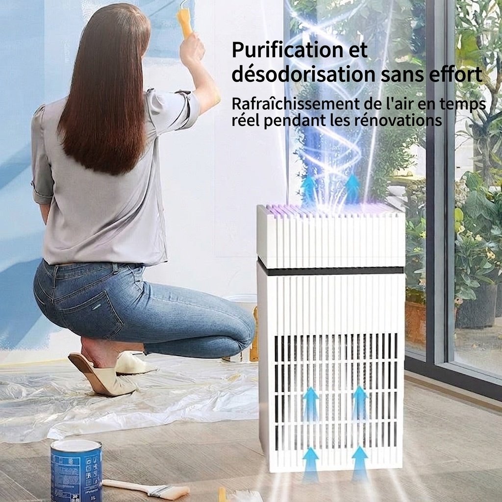 Humidificateur 4 L sans brume avec purification avancée aux ions négatifs, diffuseur d'aromathérapie intégré, évaporation naturelle silencieuse, commandes tactiles et alimentation USB