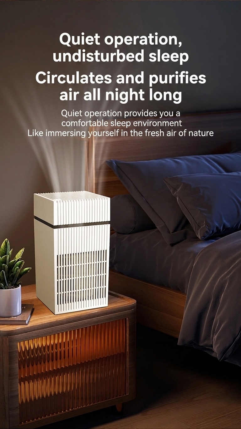 4L Mist-Free Humidifier with Advanced Negative Ion Purification, Built-in Aromatherapy Box, Quiet Natural Evaporation, Touch Controls & USB Power