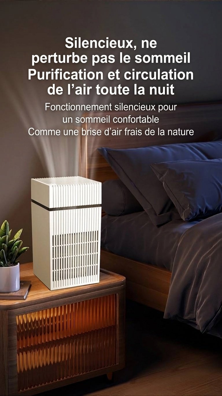 Humidificateur 4 L sans brume avec purification avancée aux ions négatifs, diffuseur d'aromathérapie intégré, évaporation naturelle silencieuse, commandes tactiles et alimentation USB