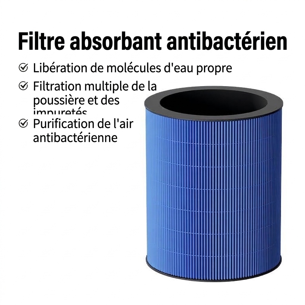 Humidificateur sans buée 3L et purificateur d'air à brume fraîche, humidification de toute la pièce, filtre antibactérien, fonctionnement silencieux, remplissage facile par le haut pour la maison