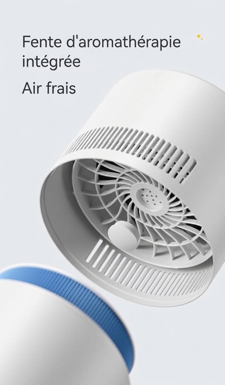Humidificateur sans buée 3L et purificateur d'air à brume fraîche, humidification de toute la pièce, filtre antibactérien, fonctionnement silencieux, remplissage facile par le haut pour la maison