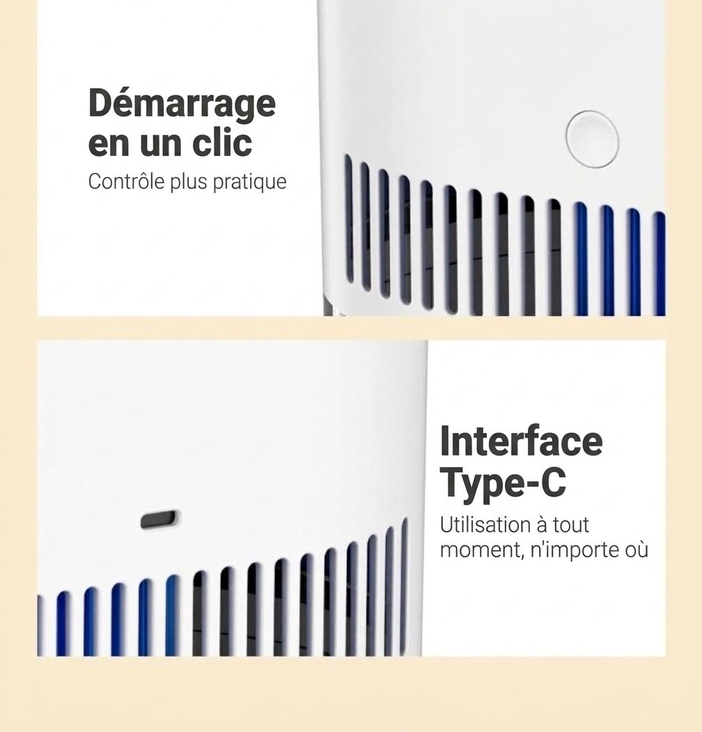 Humidificateur portable à double brume de 1,8 L, fonctionnement silencieux, 20 heures d'humidification continue, veilleuse apaisante, humidificateur à brume aromatique rechargeable par USB pour la maison et le bureau