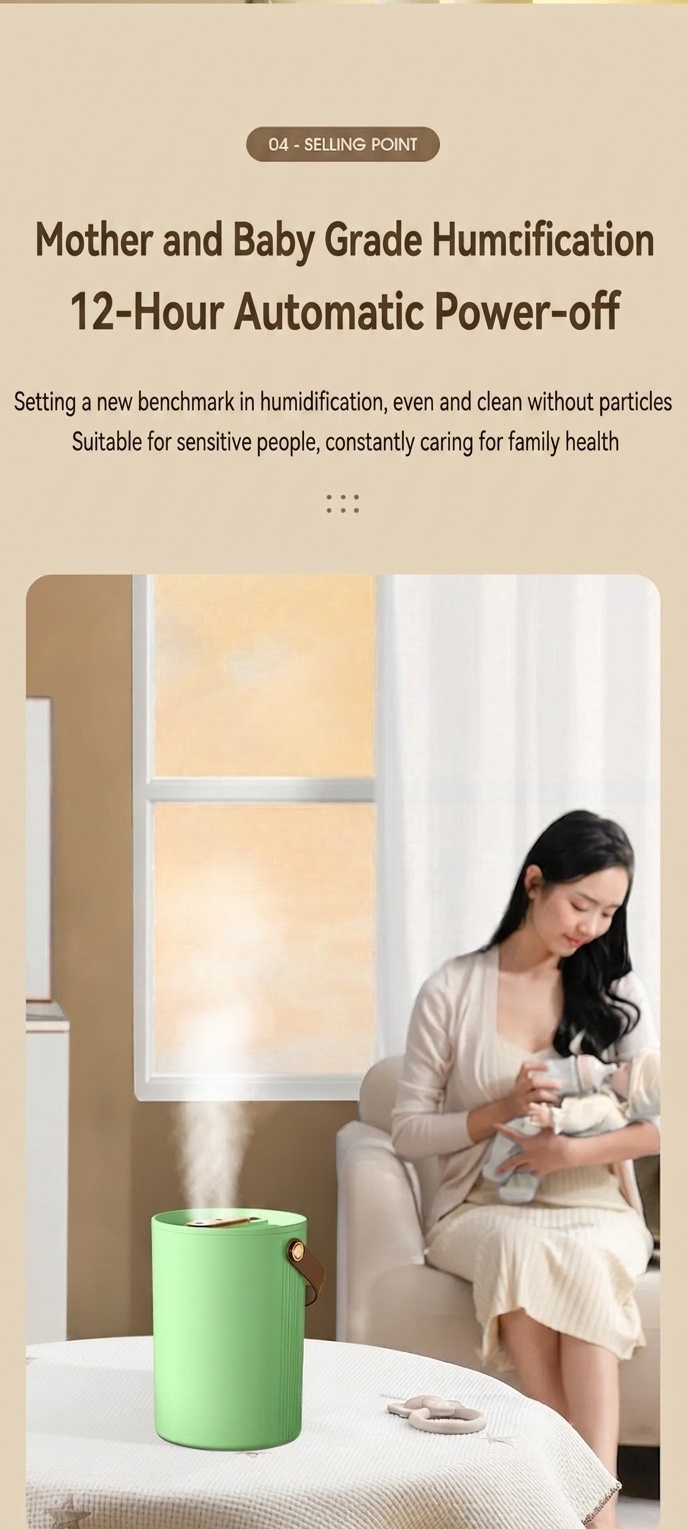 1.8L Portable Dual-Mist Humidifier, Silent Operation, 20-Hour Continuous Moisture, Soothing Night Light, USB Rechargeable Cool Mist Humidifier for Home & Office