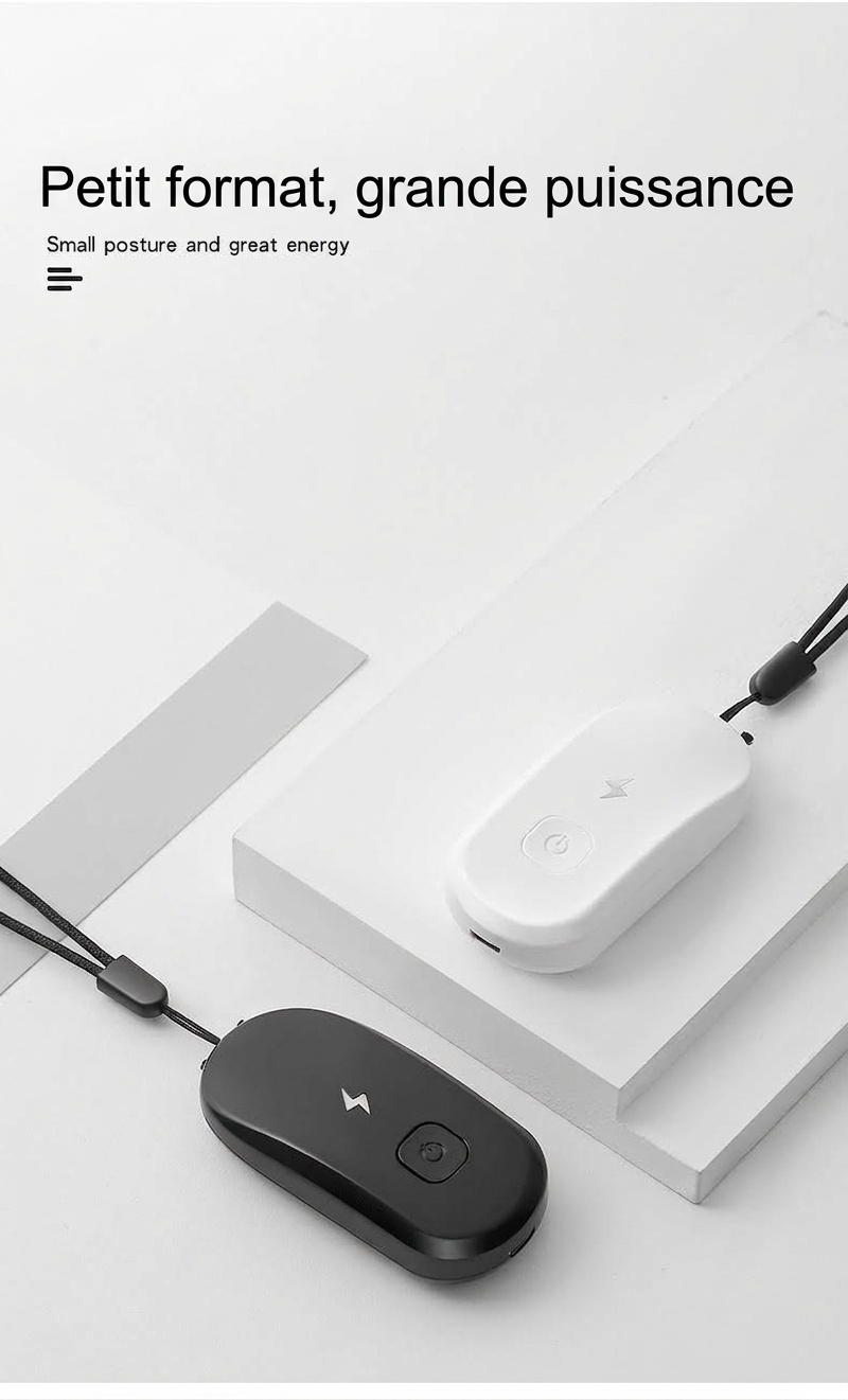 Collier purificateur d'air portable à ions négatifs, désodorisant personnel à porter, plus de 50 millions d'ions, autonomie de 24 heures, élimine les PM2.5, la fumée et les allergènes, en ABS léger