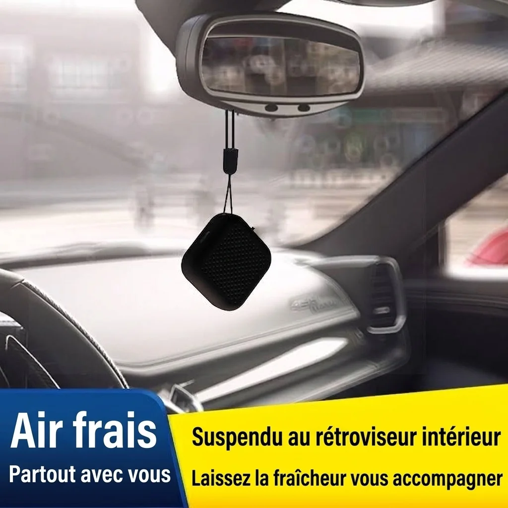 Mini purificateur d'air portable à porter en collier, rechargeable par USB, léger (29 g), silencieux, élimine les particules fines PM2.5, le pollen et la fumée. Idéal pour les voyages.