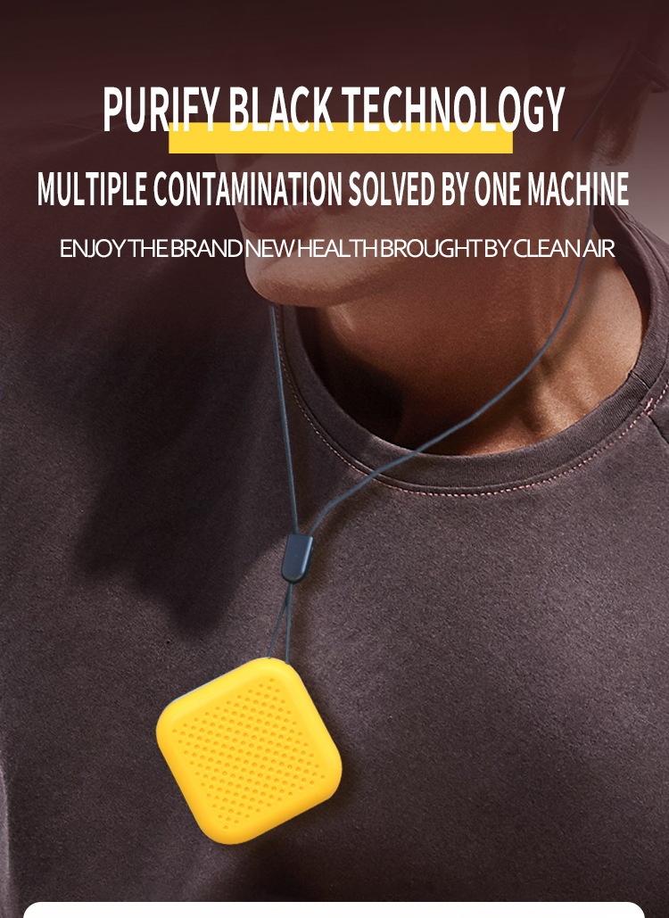 Wearable Mini Air Purifier, Portable Anion Air Cleaner Necklace, USB Rechargeable, 29g Lightweight, Silent Operation, Removes PM2.5, Pollen, Smoke for Travel