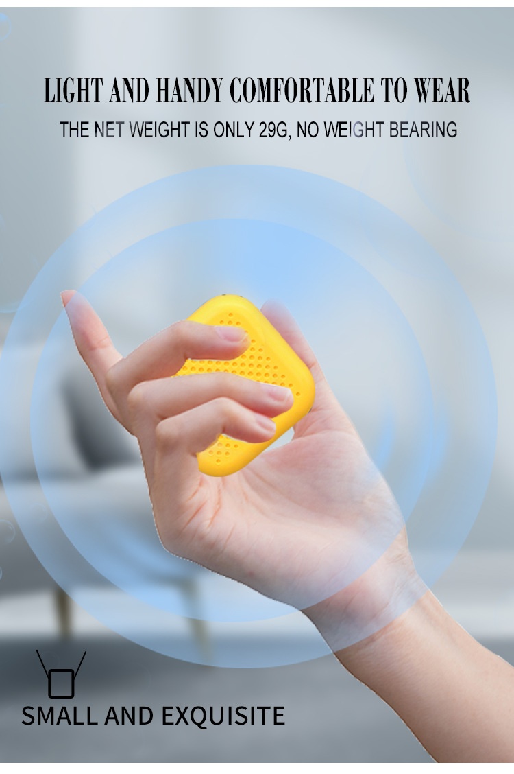 Wearable Mini Air Purifier, Portable Anion Air Cleaner Necklace, USB Rechargeable, 29g Lightweight, Silent Operation, Removes PM2.5, Pollen, Smoke for Travel