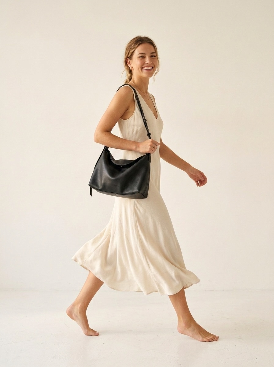 Minimalist Soft Leather Shoulder Bag