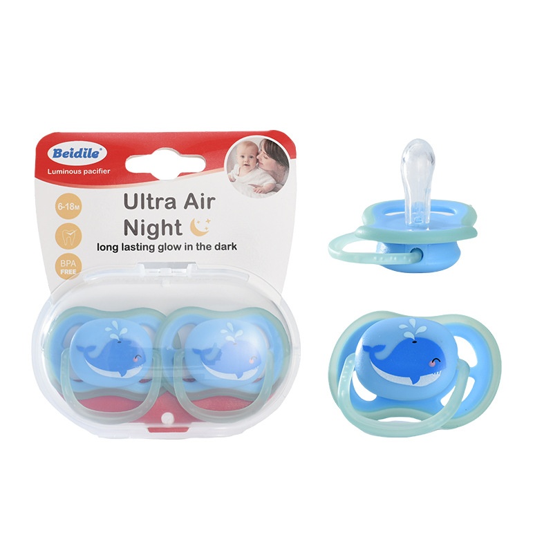 Baby Glow in Dark Pacifier Set - Luminous Silicone Soother