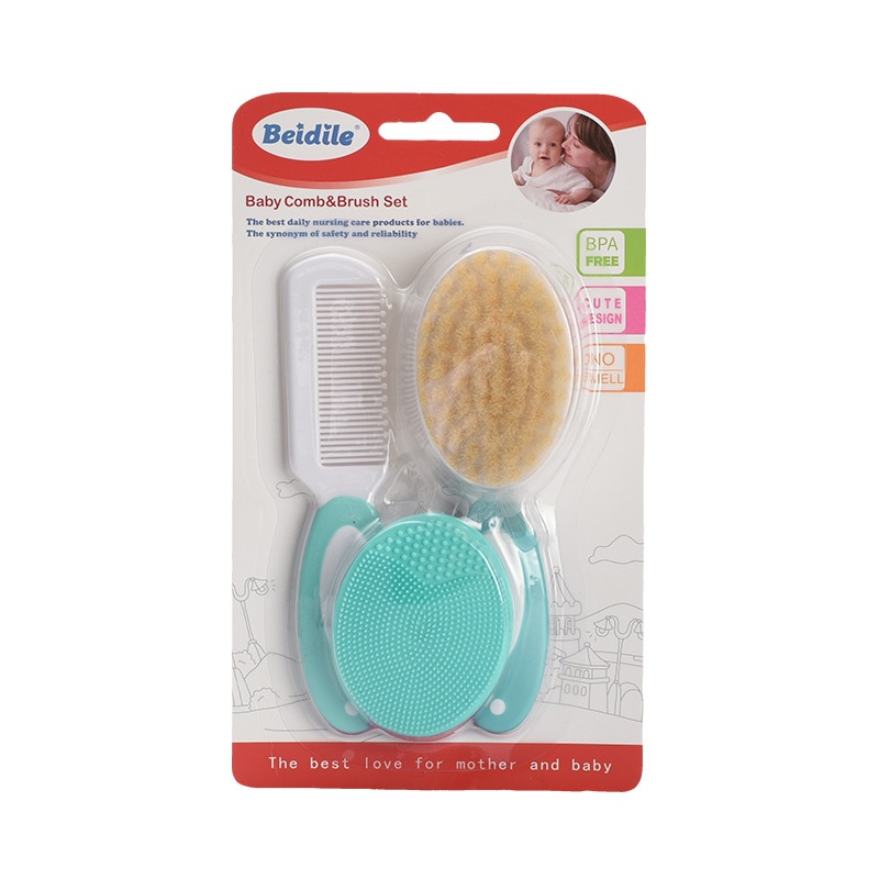 Gentle Baby Hair Brush & Comb Set for Newborns & Toddlers