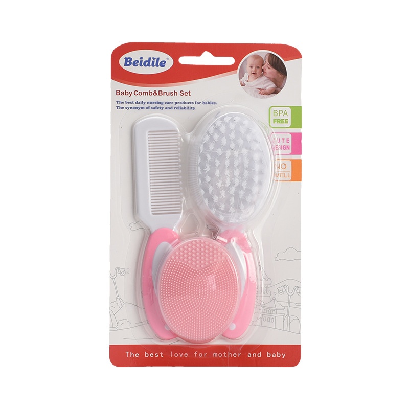 Gentle Baby Hair Brush & Comb Set for Newborns & Toddlers