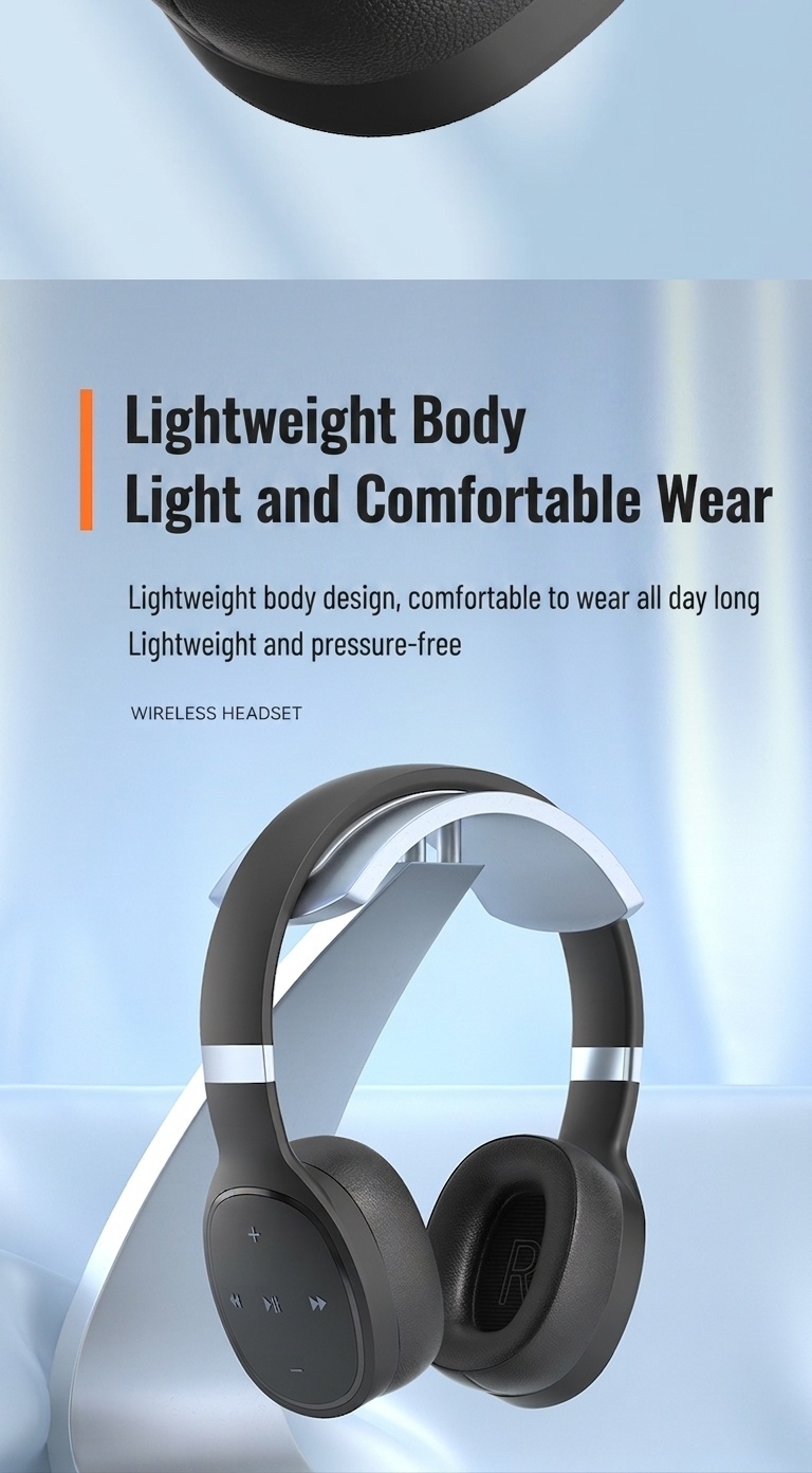 Wireless Bluetooth 5.1 Over-Ear Headphones with Deep Bass