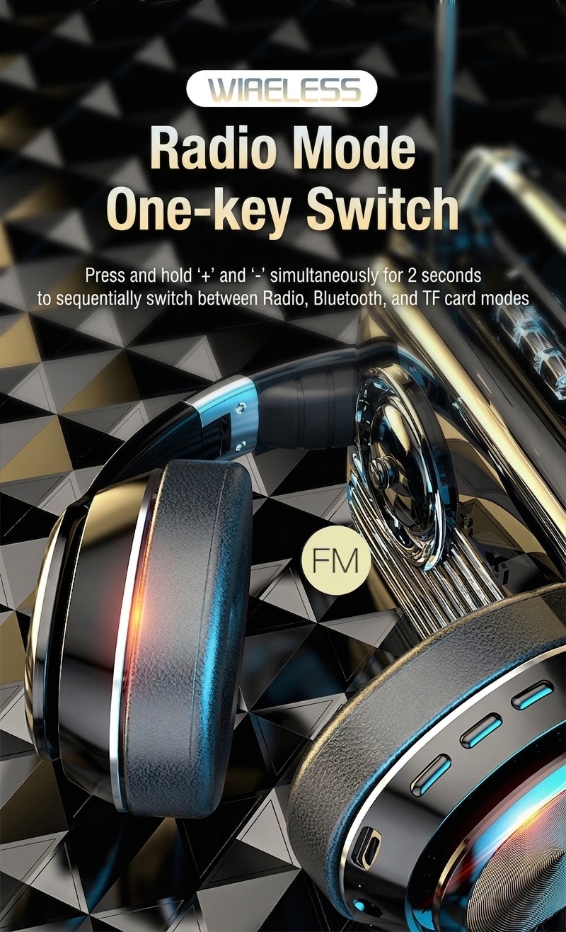 Wireless Bluetooth Headphones with 8D Surround Sound