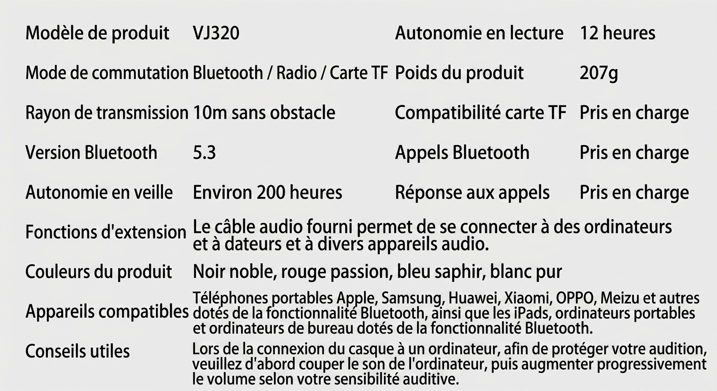 Casque Bluetooth sans fil avec son surround 8D