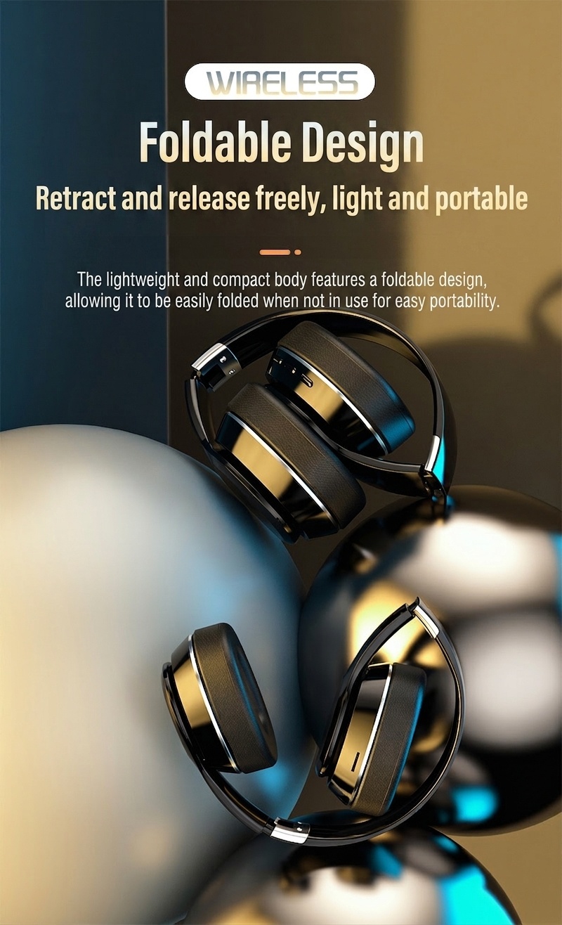 Wireless Bluetooth Headphones with 8D Surround Sound