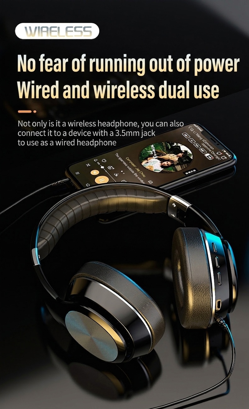 Wireless Bluetooth Headphones with 8D Surround Sound