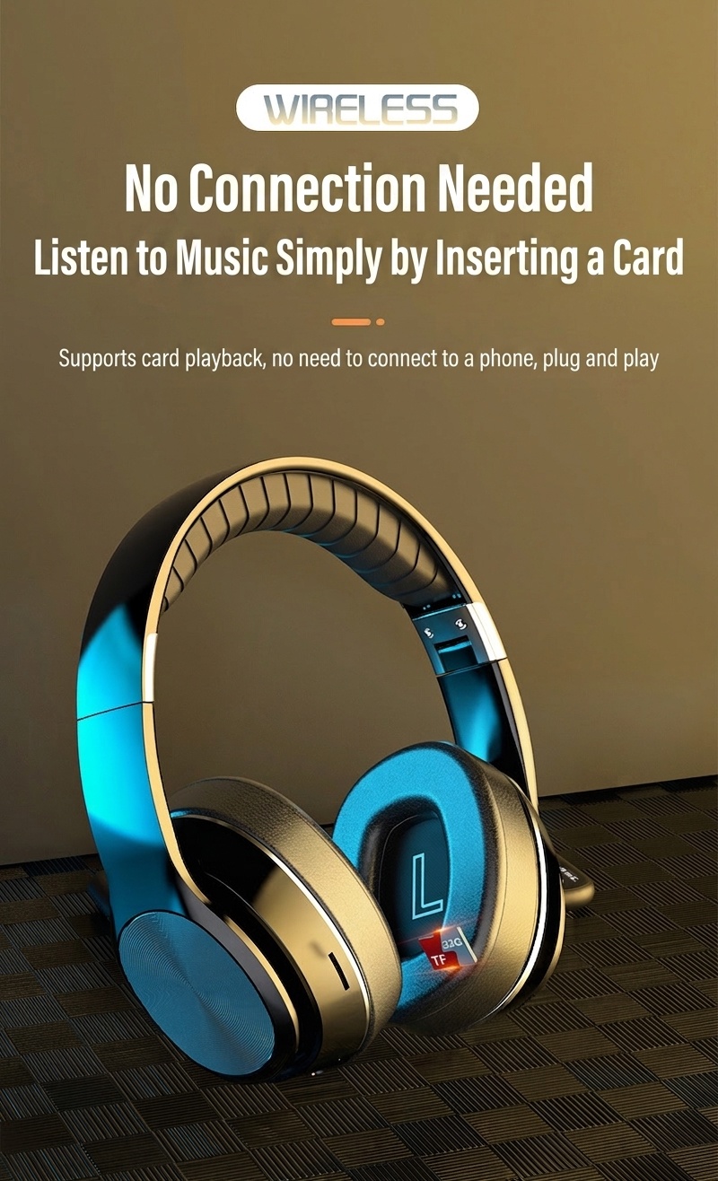 Wireless Bluetooth Headphones with 8D Surround Sound