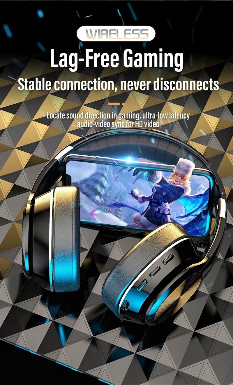 Wireless Bluetooth Headphones with 8D Surround Sound