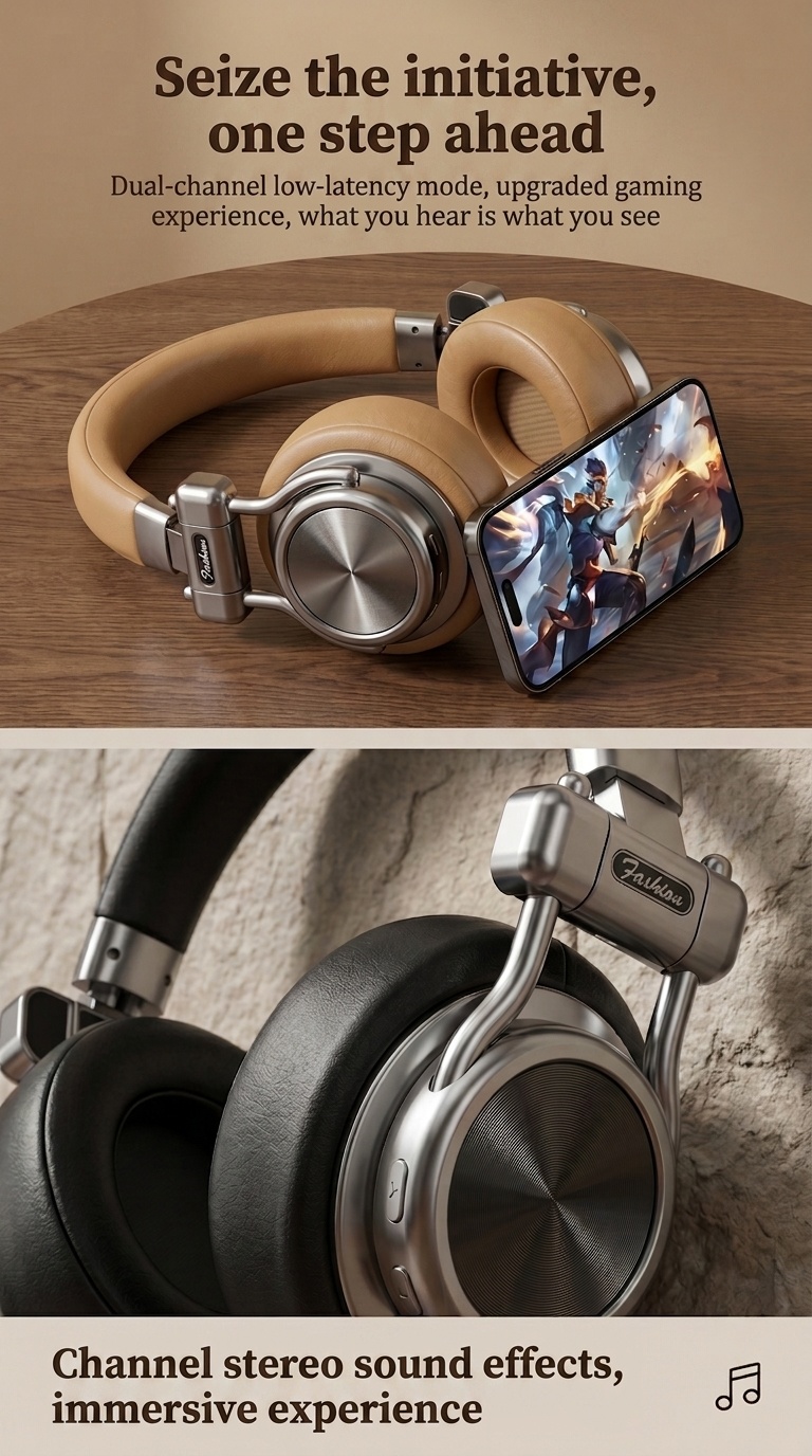 Retro Wireless Noise Cancelling Headphones - Hi-Fi Bluetooth