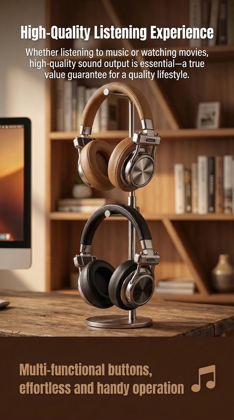 Retro Wireless Noise Cancelling Headphones - Hi-Fi Bluetooth