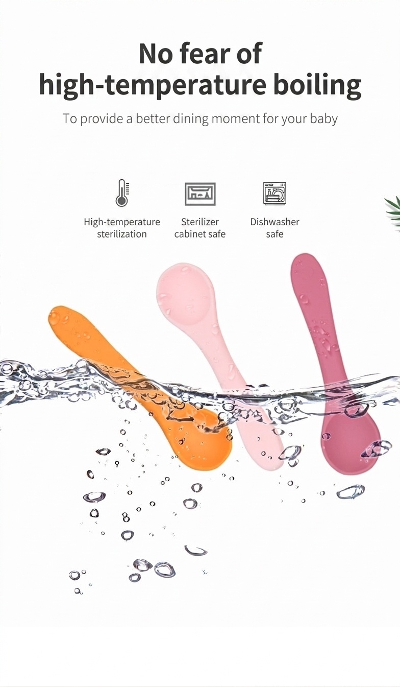 Soft Silicone Baby Self-Feeding Spoon & Fork Set