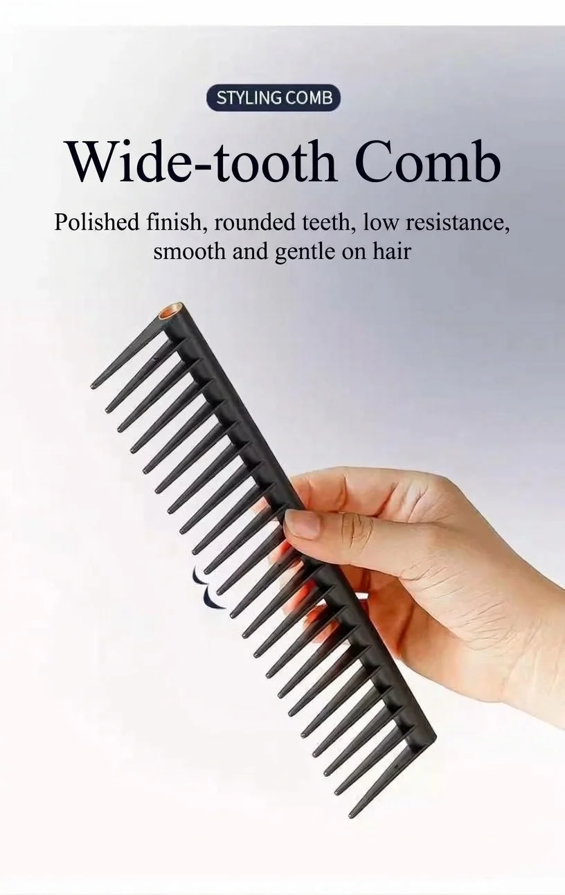 Scalp Massaging Paddle Hair Brush and Detangling Comb 2-Piece Set