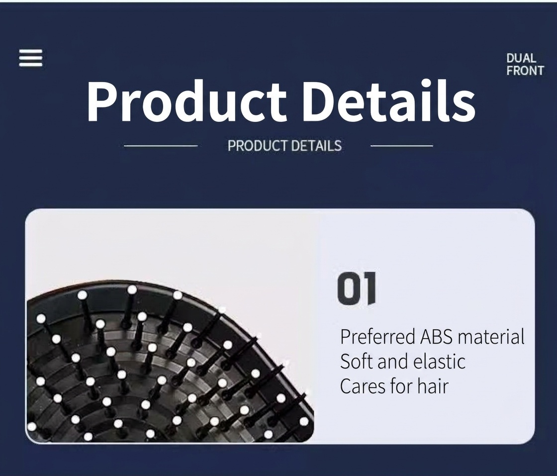 Scalp Massaging Paddle Hair Brush and Detangling Comb 2-Piece Set