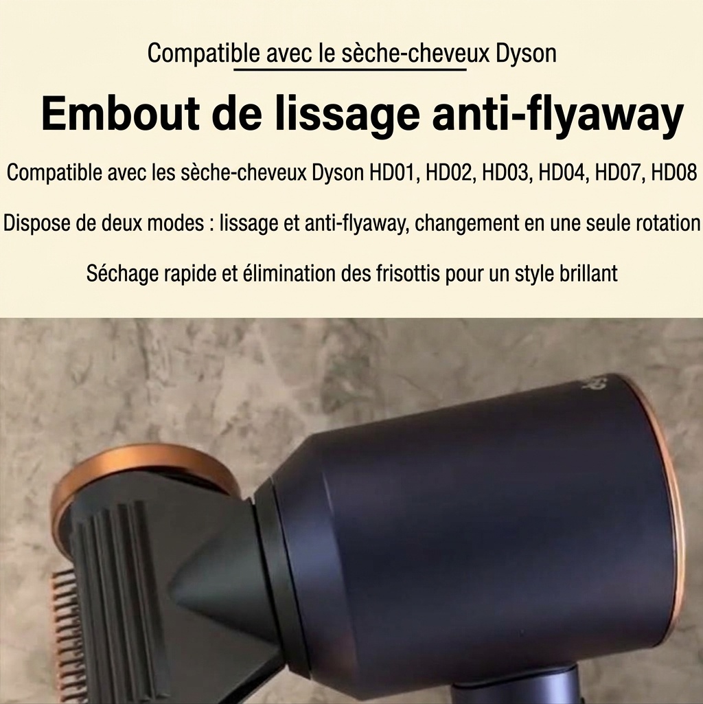Accessoire lisseur anti-frisottis pour sèche-cheveux supersonique HD01-HD08