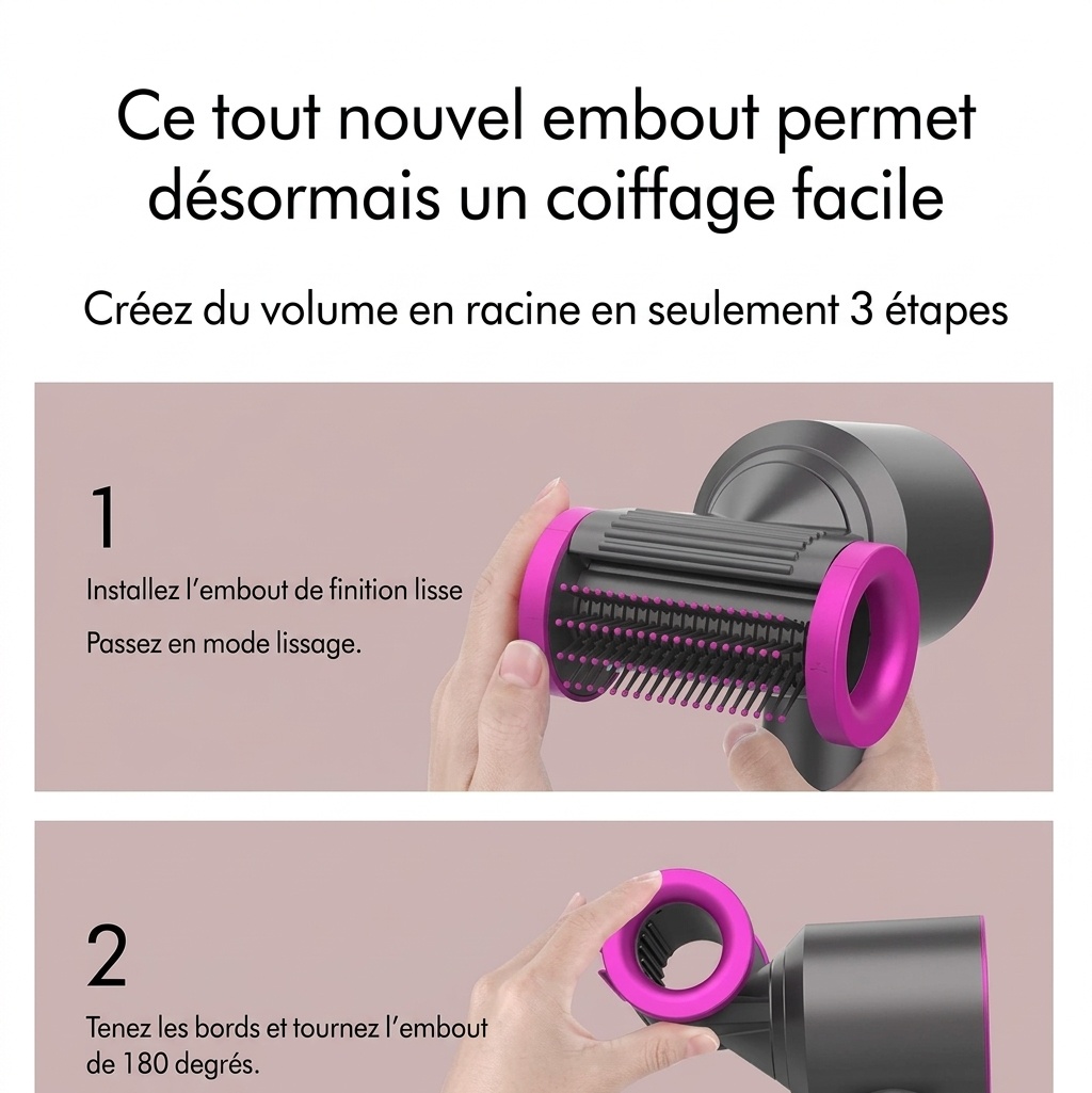 Accessoire lisseur anti-frisottis pour sèche-cheveux supersonique HD01-HD08