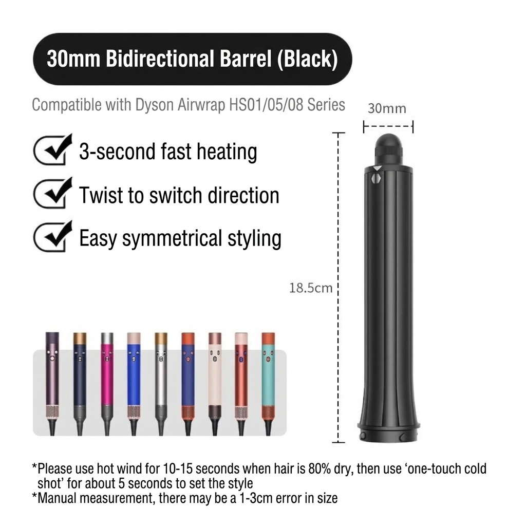 2-Way Auto-Wrap Hair Curler Attachments Compatible with Airwrap Styler