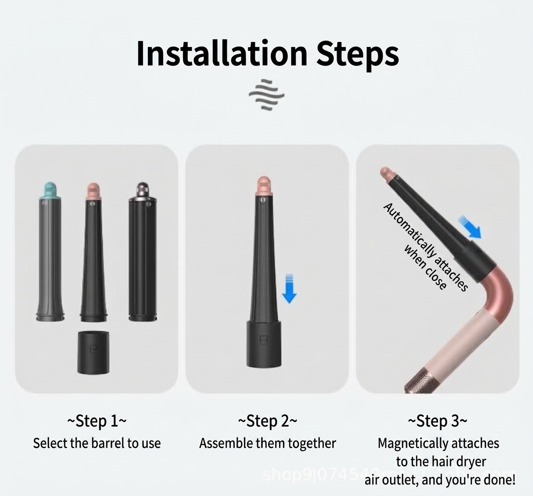 2-Way Auto-Wrap Hair Curler Attachments Compatible with Airwrap Styler