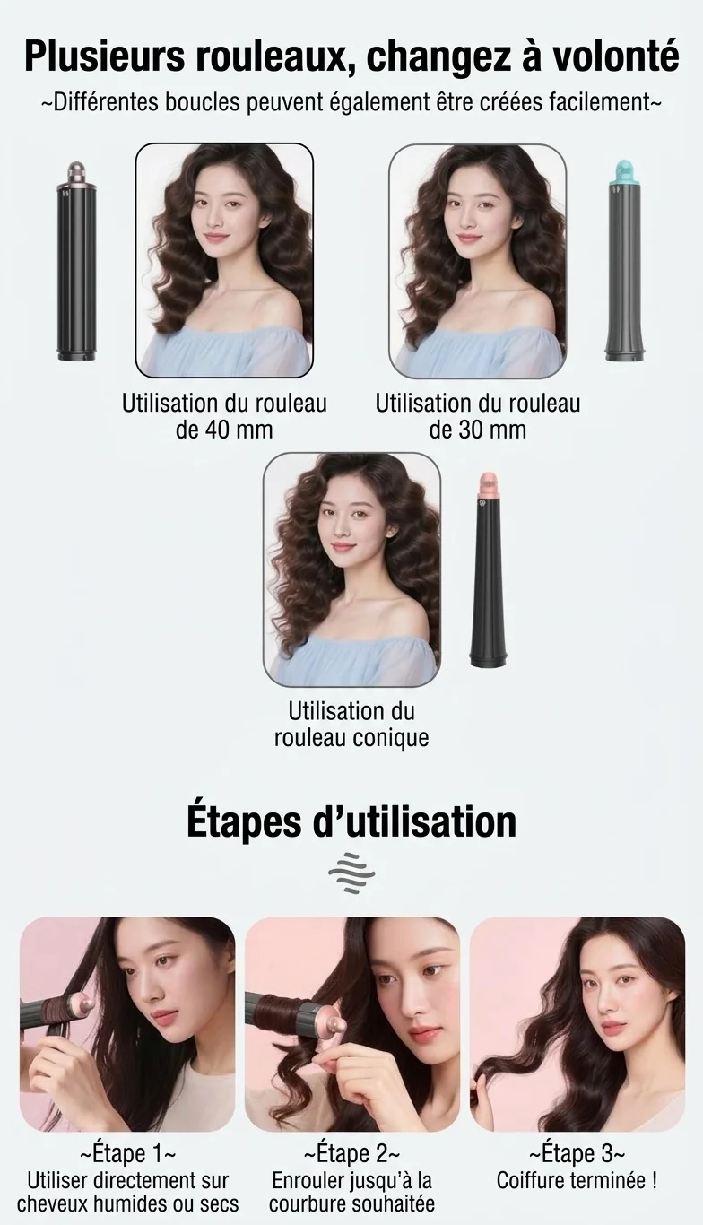 Accessoires pour boucleur à enroulement automatique 2 en 1 compatibles avec le styler Airwrap