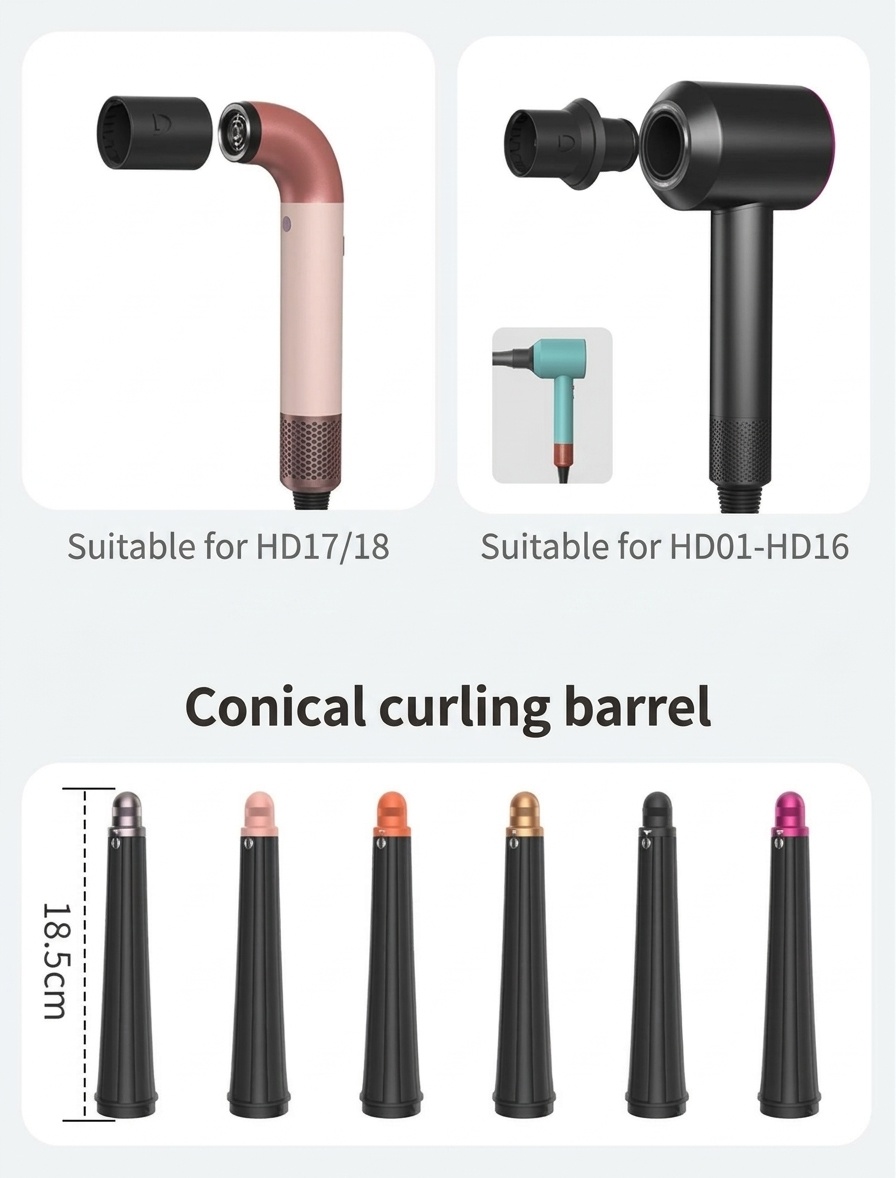 2-Way Auto-Wrap Hair Curler Attachments Compatible with Airwrap Styler